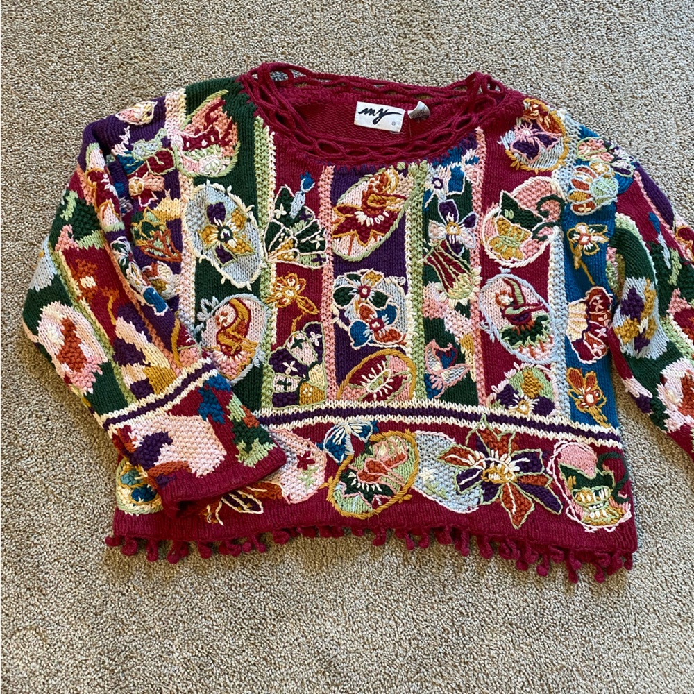 Cute Embroidered Knit Sweater